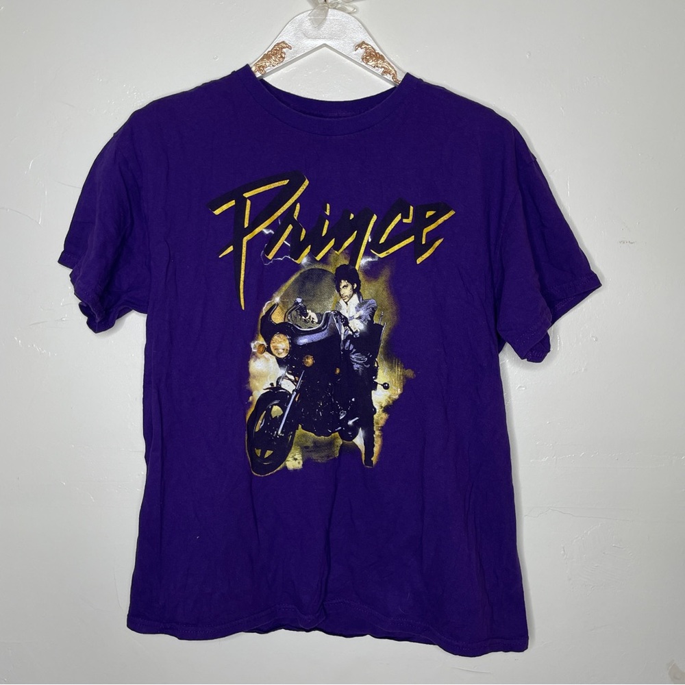 PRINCE PURPLE GRAPHIC COOL BAND T SHIRT SZ L 100% COTTON